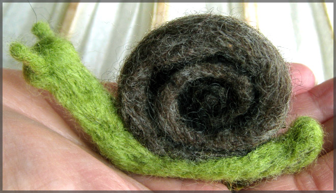 needle felted snail